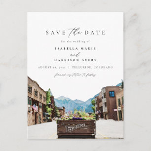 Waterverf Telluride Colorado Ski Mountain Skyline Briefkaart