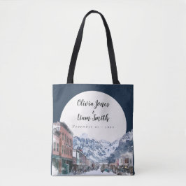 Waterverf Telluride Colorado Ski Mountain Tote Bag