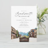 Waterverf Telluride Colorado Skyline Mountain Kaart (Staand voorkant)