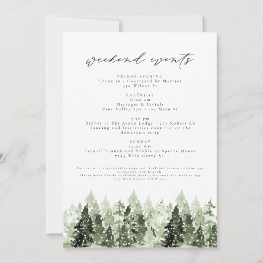 Waterverf Telluride Colorado Skyline Mountain Kaart (Achterkant)