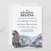 Waterverf Telluride Colorado Wedding Mountain Kaart (Voorkant)