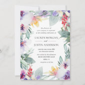 waterverf tender lente florale bruiloft uitnodigin kaart (Voorkant)
