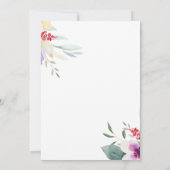 waterverf tender lente florale bruiloft uitnodigin kaart (Achterkant)