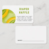 Waterverf Tennis Ball Diaper Raffle Baby shower Informatiekaartje (Voorkant / Achterkant)