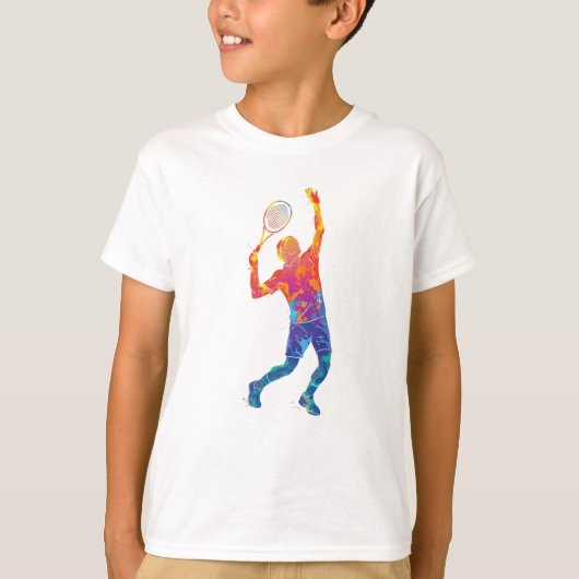 Waterverf Tennis Man T-shirt (Voorkant)