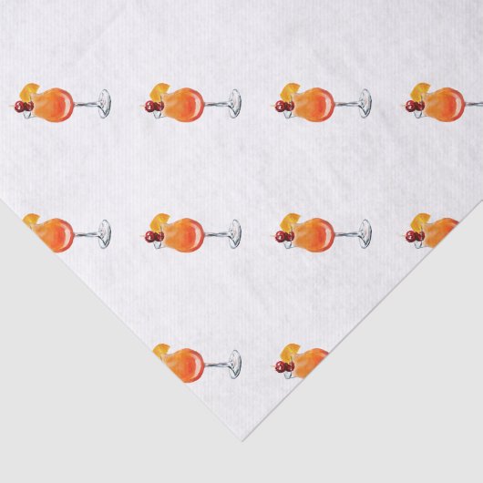 Waterverf Tequila Sunrise Cocktail Tissuepapier (Detail)