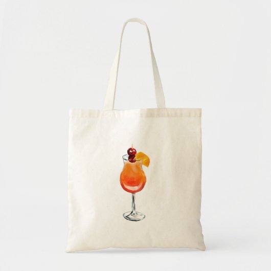 Waterverf Tequila Sunrise Cocktail Tote Bag (Voorkant)
