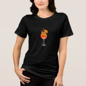 Waterverf Tequila Sunrise Cocktail Tri-Blend Shirt (Voorkant)