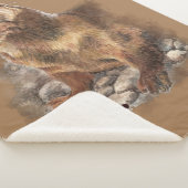 Waterverf ter Natuur van wilde dieren met otter Sherpa Deken (3/4)