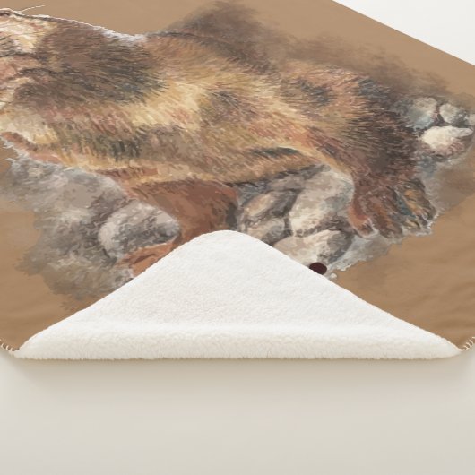 Waterverf ter Natuur van wilde dieren met otter Sherpa Deken (3/4)