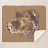 Waterverf ter Natuur van wilde dieren met otter Sherpa Deken (Voorkant (horizontaal))