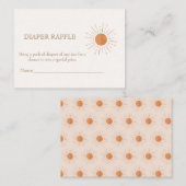 Waterverf Terracota Sun Retro Luier Raffle Informatiekaartje (Voorkant / Achterkant)