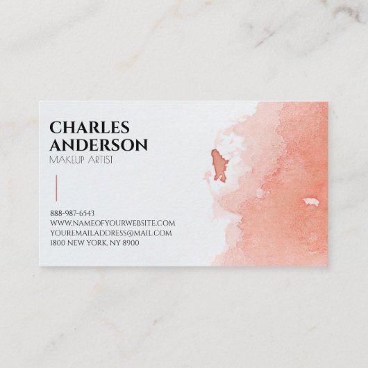 Waterverf Terracotta Abstract Boho Unique Visitekaartje (Achterkant)