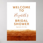 Waterverf Terracotta Abstracte Woestijn Welkom Bor Poster (Voorkant)