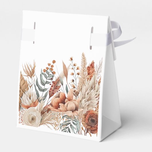 Waterverf Terracotta Bloemen Bruiloft Bedankdoosjes (Achterkant)