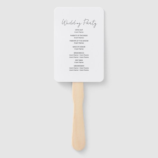 Waterverf Terracotta Bloemen Bruiloft Handwaaier (Achterkant)