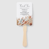 Waterverf Terracotta Bloemen Bruiloft Handwaaier (Voorkant)