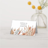 Waterverf Terracotta Bloemen Bruiloft Plaatskaartje (Achterkant)