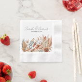 Waterverf Terracotta Bloemen Bruiloft Servet (Insitu)