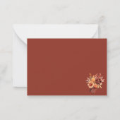 Waterverf terracotta bloemengoud dank u notitiekaartje (Achterkant)