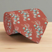 Waterverf Terracotta Eucalyptus Greenery Pattern Stropdas