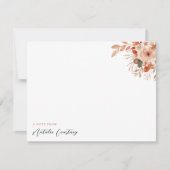 Waterverf Terracotta Flowers Foliage Script Note Notitiekaartje (Voorkant)