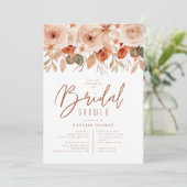 Waterverf Terracotta Flowers Herfst Vrijgezellenfe Kaart (Staand voorkant)