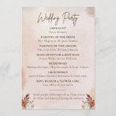 Waterverf Terracotta Herfst Bohemian Boho Floral Programmakaart (Achterkant)