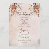 Waterverf Terracotta Herfst Bohemian Boho Floral Programmakaart (Voorkant)