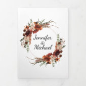 waterverf Terracotta Herfst herfstfoto bruiloft Drieluik Uitnodiging (Cover)