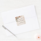 waterverf Terracotta rozen salie groen Vierkante Sticker (Envelop)