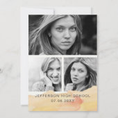 Waterverf Terracotta Script Photo Afstuderen Kaart (Achterkant)