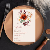 Waterverf Terracotta Wildflower Modern Bruiloft Kaart