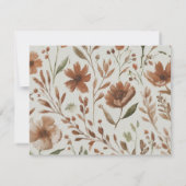 Waterverf Terracotta Wildflowers Script Note van Notitiekaartje (Achterkant)