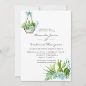 Waterverf Terrarium Succulents repesal Dinner Kaart (Voorkant)