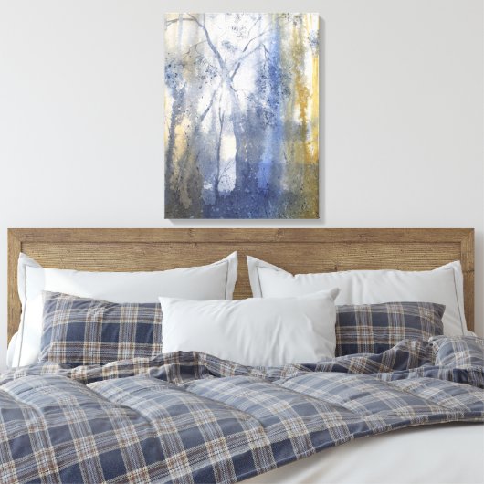 Waterverf Terug landpas Canvas Afdruk (Insitu (Slaapkamer))