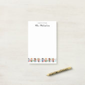 Waterverf Terug naar het Wereldbol van leerkrachte Post-it® Notes (Op bureau)