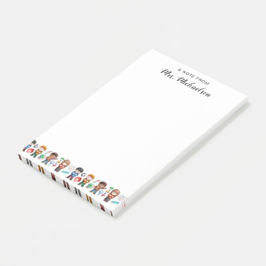 Waterverf Terug naar het Wereldbol van leerkrachte Post-it® Notes (Schuin)