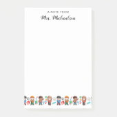 Waterverf Terug naar het Wereldbol van leerkrachte Post-it® Notes (Voorkant)