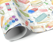 Waterverf Terug naar school Cadeaupapier (Rol Hoek)