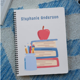 Waterverf Terug naar school Monogram Naam Sketchbo Notitieboek