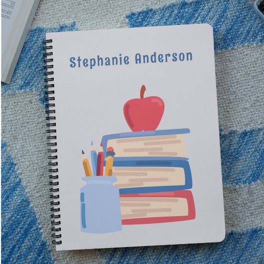 Waterverf Terug naar school Monogram Naam Sketchbo Notitieboek