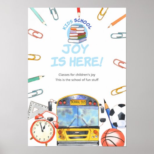 Waterverf Terug naar school Poster (Voorkant)