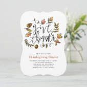 Waterverf terugval laat Thanksgiving eten Kaart (Staand voorkant)