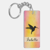 Waterverf Textured Hummingbird Colibri Sleutelhang Sleutelhanger (Voorkant Links)