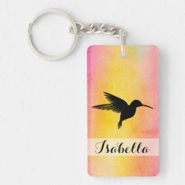 Waterverf Textured Hummingbird Colibri Sleutelhang Sleutelhanger