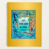 Waterverf textuur Kleurrijke bladeren Gouden rand Planner (Voorkant)