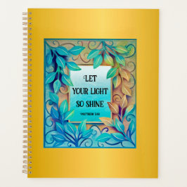 Waterverf textuur Kleurrijke bladeren Gouden rand Planner