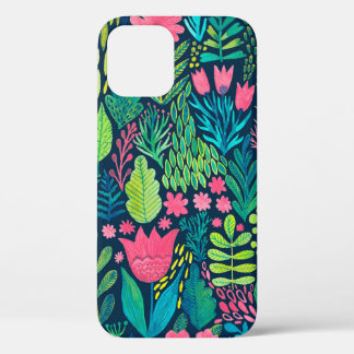 Waterverf textuur met bloemen en planten. Floral Case-Mate iPhone Case