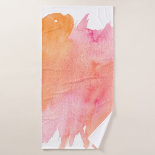 Waterverf textuur roze sinaasappel badhanddoek (Badhanddoek)